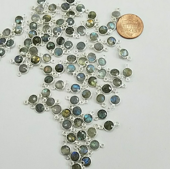 Jewelry - Labradorite connector Sterling Silver (1pc)